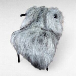 XL Light Silvery Gray Moorit Icelandic Sheepskin 55" x 35" - 6"-10"